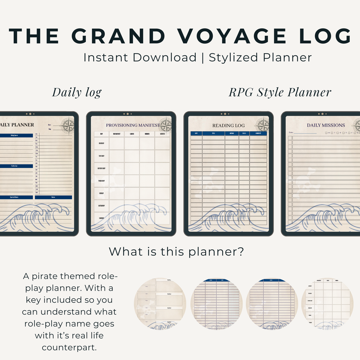 Pirate themed planner - The Grand Voyage